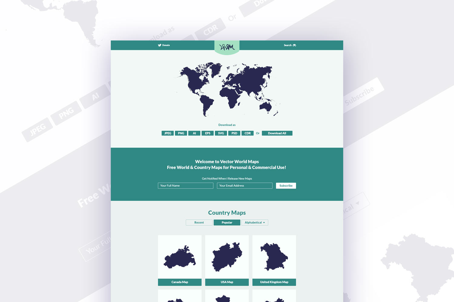 grid based landing page template featured