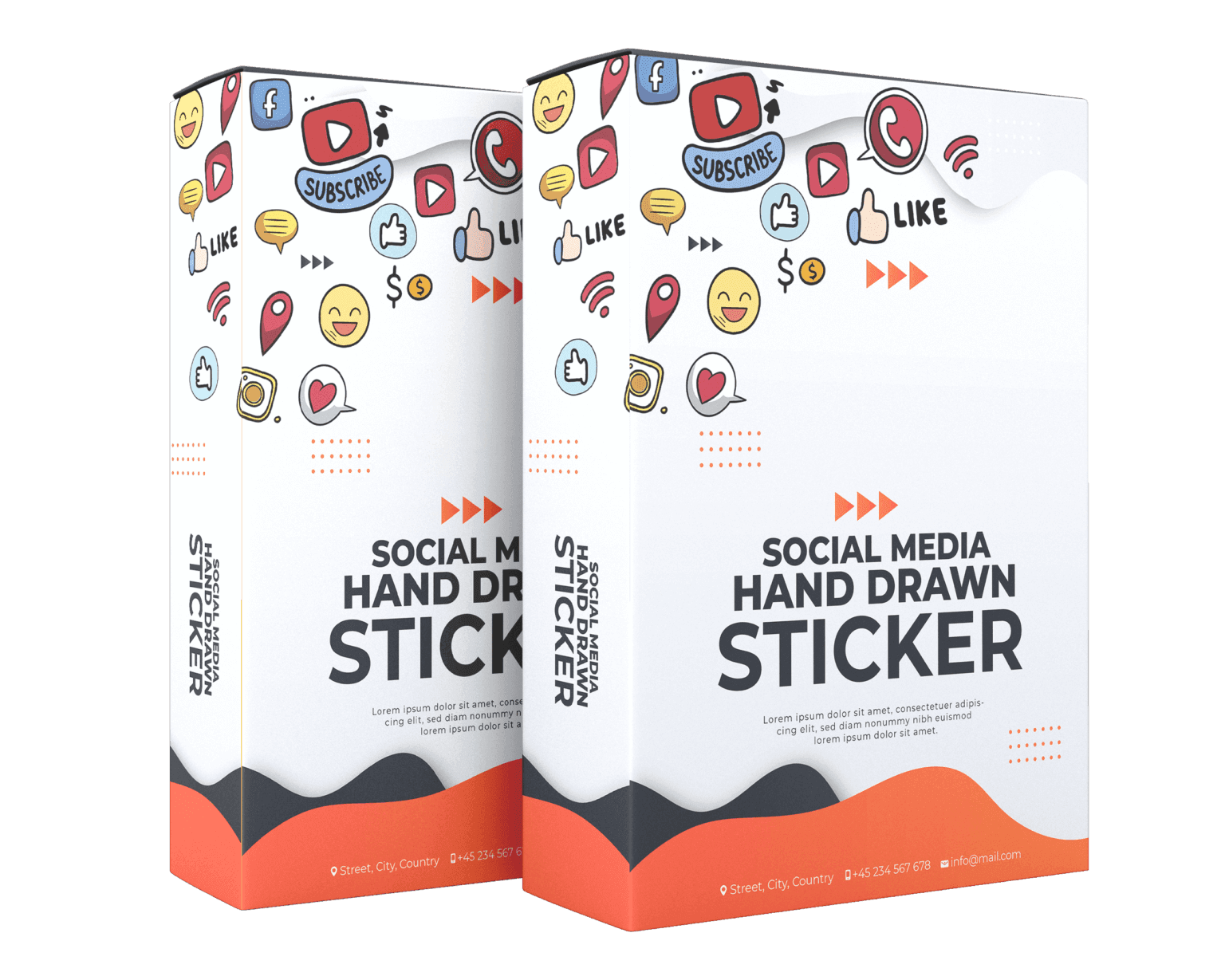 Social Media Hand Drawn Sticker