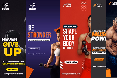 10 Fitness Vertical Ad Templates