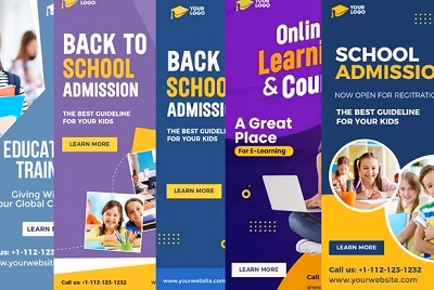 Education Vertical Ad Templates